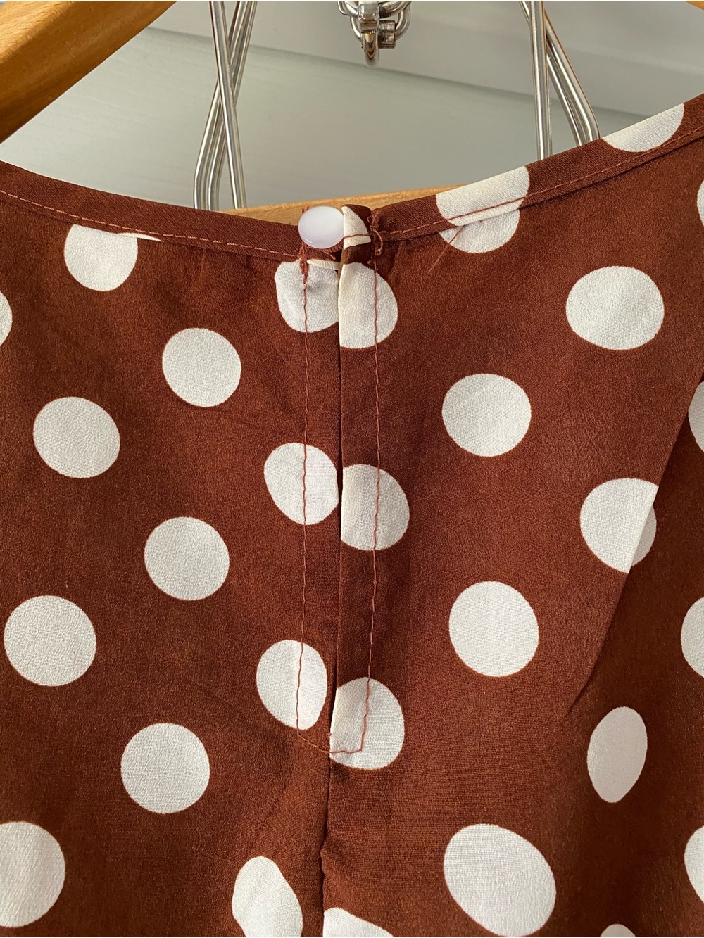 Women’s Brown Polka Dot Sleeveless Dress XL - Picture 6 of 8